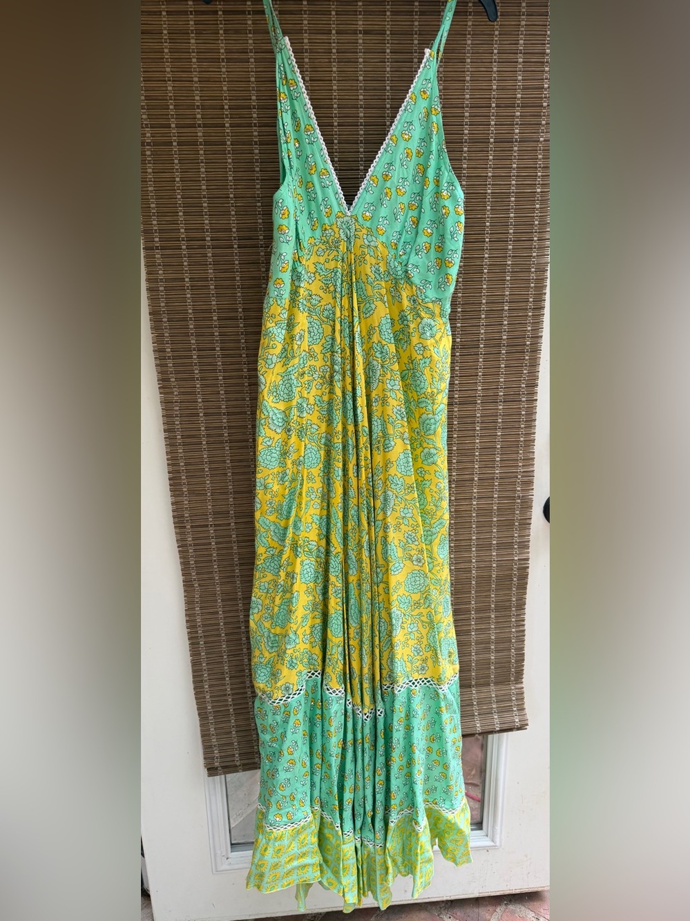 NWT Miss June Paris Yellow & Mint Floral Maxi Dress one size